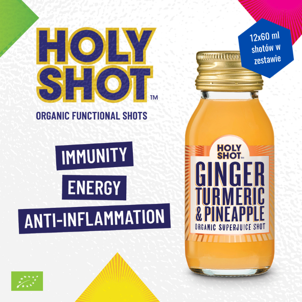 12x60ml HOLY SHOT with Ginger, Turmeric and Pineapple [ORGANIC]