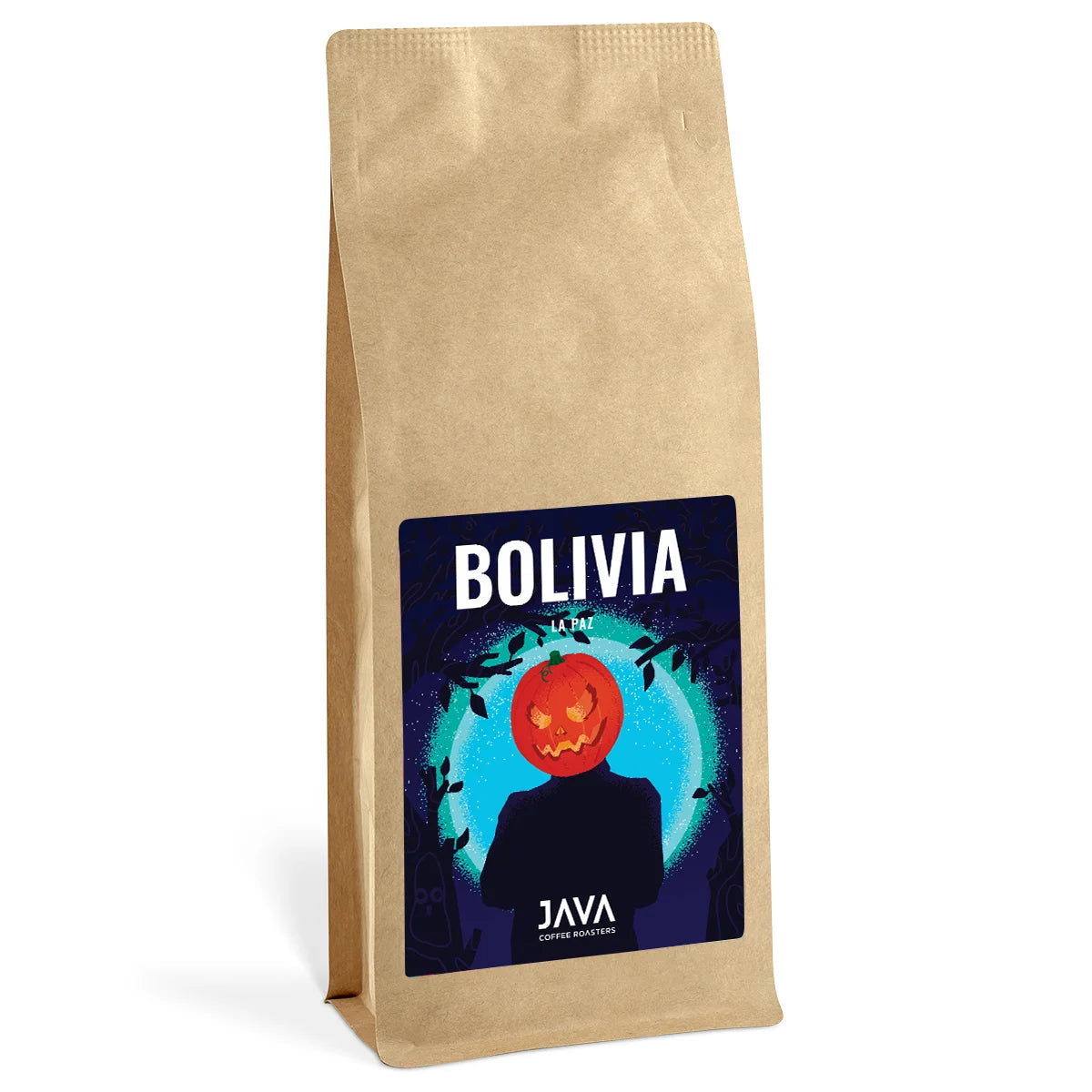 Kawa specialty Bolivia La Paz 1 kg od JAVA Coffee Roasters – kawa ziarnista z Boliwii w opakowaniu kraftowym.