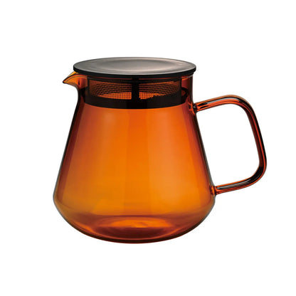 Hario Colors Tea & Coffee Server 600 ml – bursztynowy szklany serwer z filtrem do kawy i herbaty