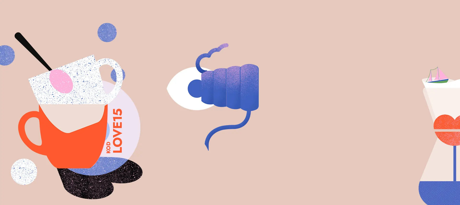 Ilustracja kawy JAVA Coffee – walentynkowa kampania LOVE15