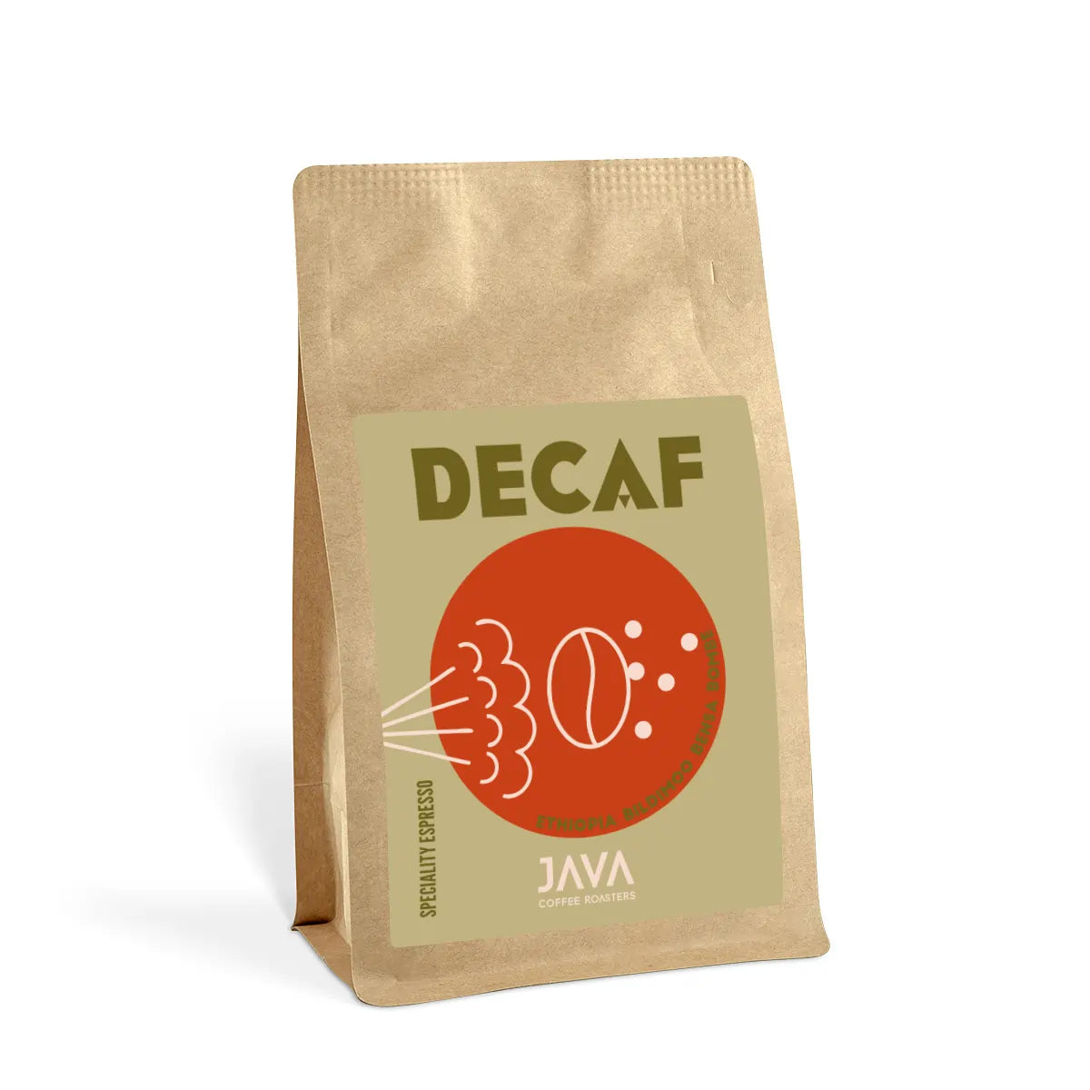 Kawa bezkofeinowa Decaf Ethiopia Bildimoo Bensa Bombe 250 g – espresso, opakowanie JAVA Coffee Roasters, specialty coffee