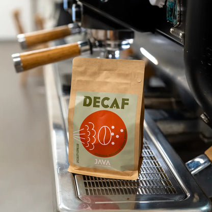 kawa bezkofeinowa JAVA Coffee Ethiopia Bildimo Bensa Bombe – opakowanie kraft przy ekspresie do kawy