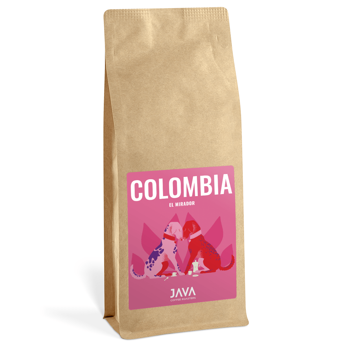 Kawa specialty Java Colombia El Mirador w kraftowym opakowaniu. 100% arabika z Kolumbii, wypalana przez Java Coffee Roasters, idealna do espresso 