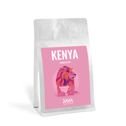 Kawa specialty Kenya Rungeto Kii 250 g od JAVA Coffee Roasters – opakowanie kawy single origin na białym tle, packshot