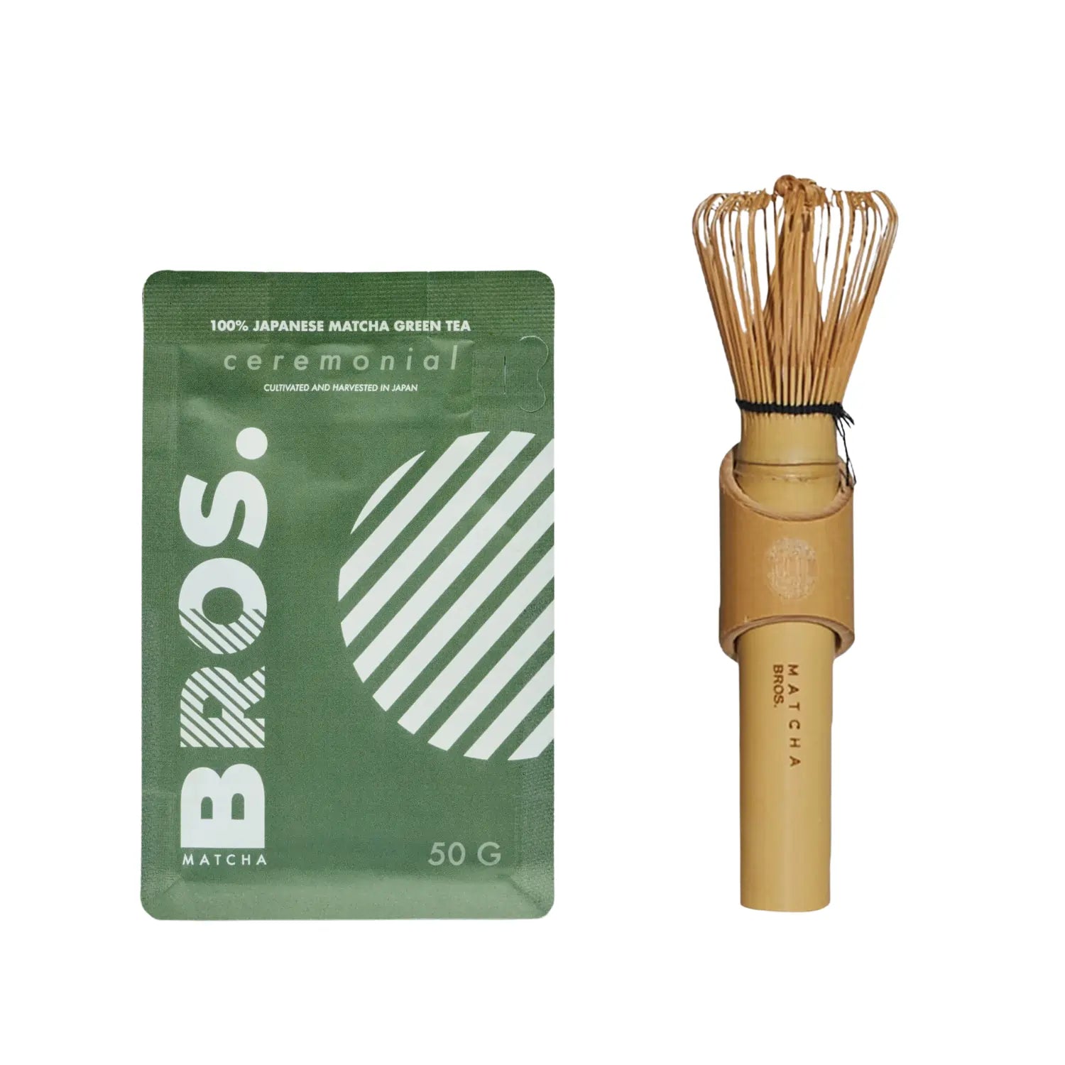 Matcha Bros Ceremonial 50 g i chasen long – japońska matcha i bambusowa miotełka do matchy zestaw