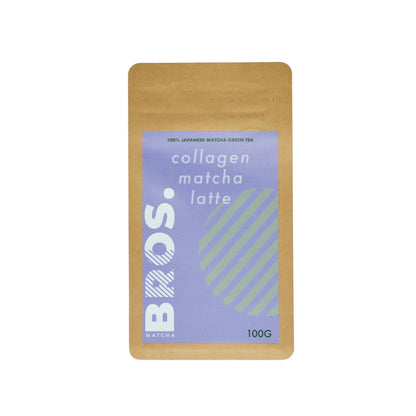 Matcha Bros Collagen Matcha Latte 100g – japońska matcha z kolagenem w opakowaniu kraft, proszek do matcha latte