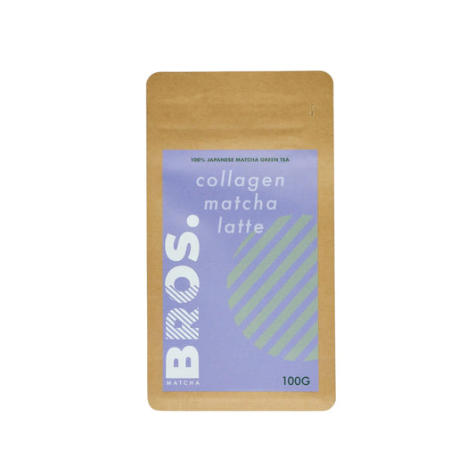 Matcha Bros Collagen Matcha Latte 100g – japońska matcha z kolagenem w opakowaniu kraft, proszek do matcha latte