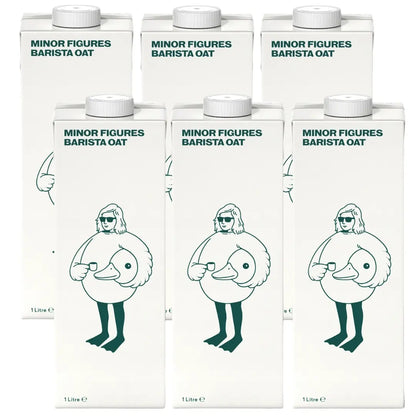 Napój owsiany Minor Figures Barista w kartonach 1L – mleko roślinne do kawy, zestaw 6 sztuk