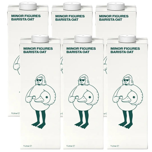 Napój owsiany Minor Figures Barista w kartonach 1L – mleko roślinne do kawy, zestaw 6 sztuk