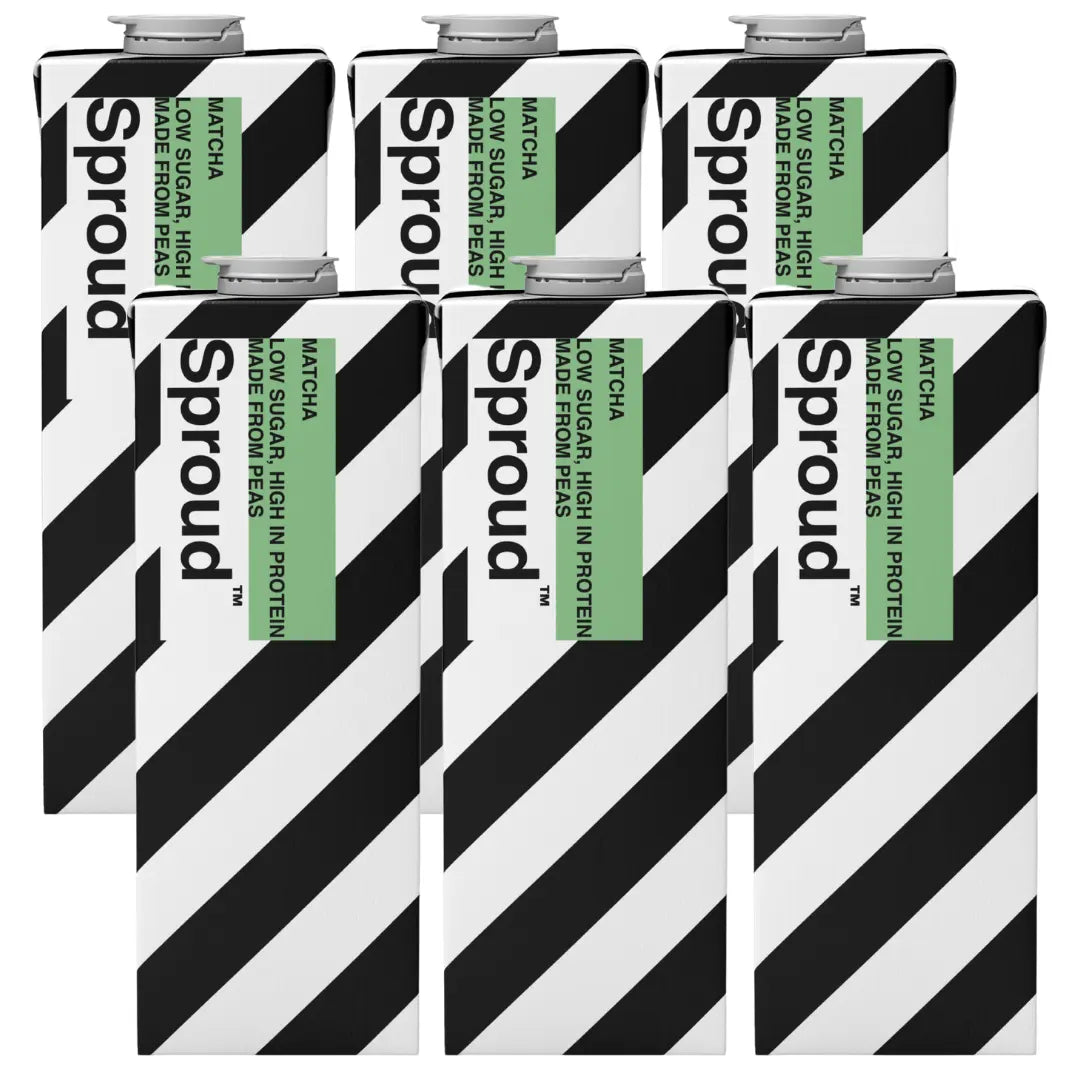 Sproud Matcha 6×1L – roślinny napój z białka grochu do kawy i matcha latte. Wysokobiałkowa alternatywa mleka, oficjalny dystrybutor JAVA Coffee Polska.