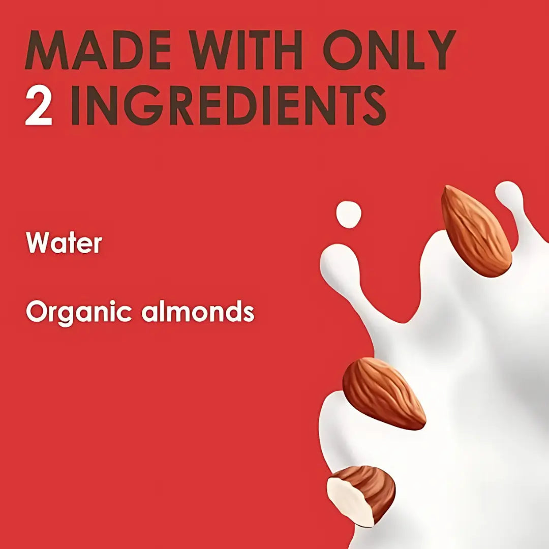 Napój roślinny migdałowy Rude Health 1L – tylko 2 składniki: woda i organiczne migdały, bez glutenu, bez dodatku cukru