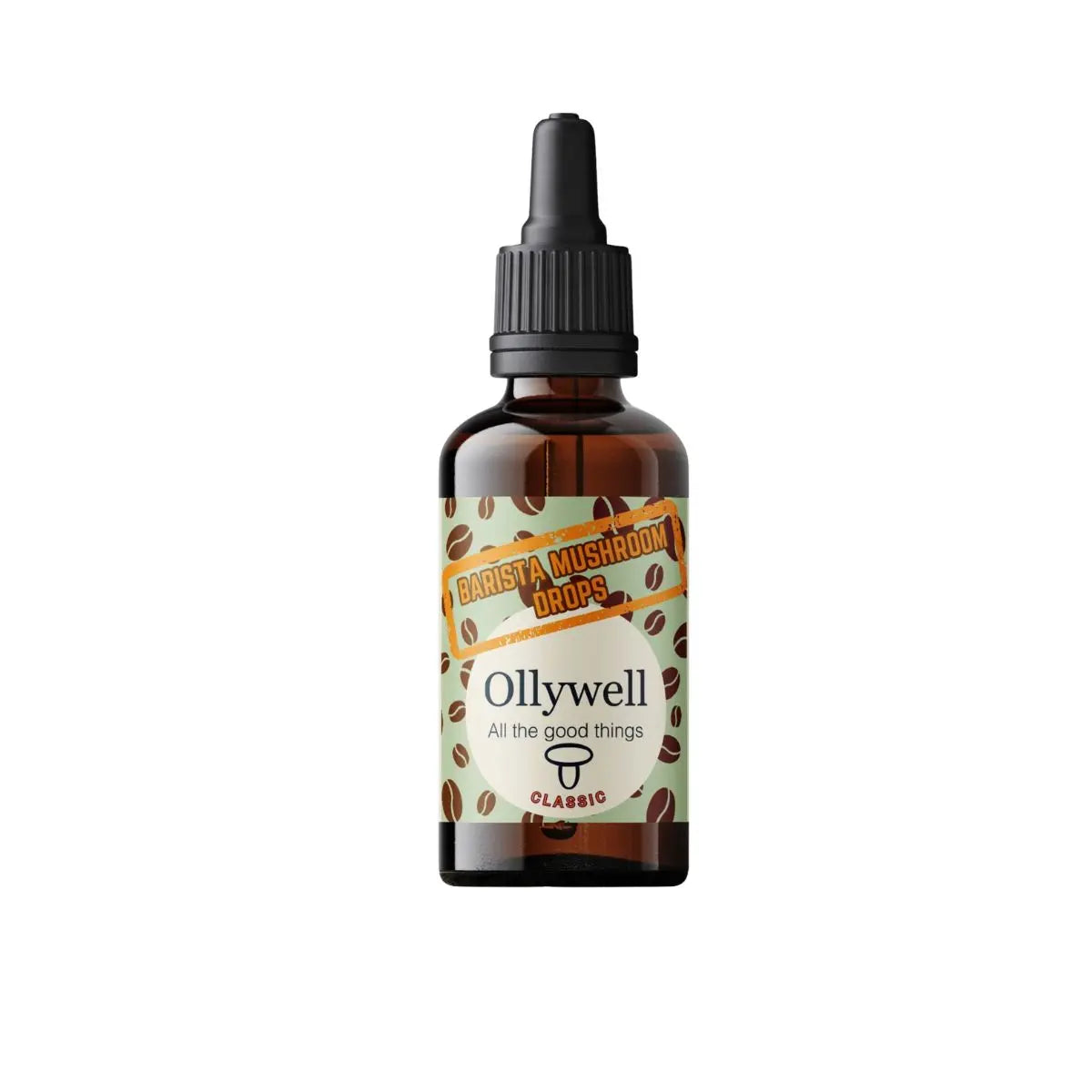 Ollywell Barista Mushroom Drops Classic – ekstrakt grzybowy w kroplach do kawy