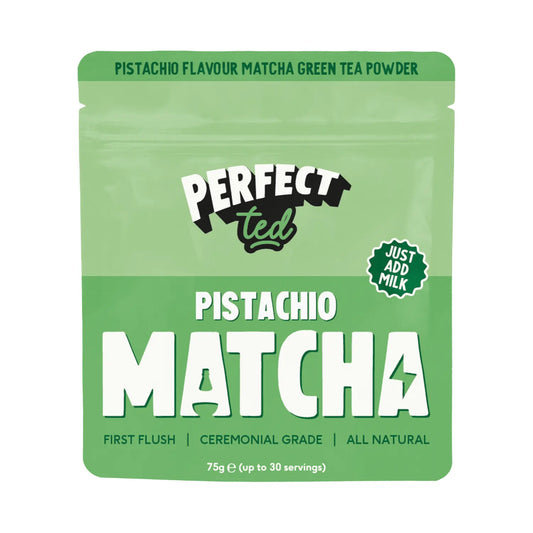 PerfectTed pistachio matcha 75g – matcha green tea powder pistachio flavour, ceremonial grade, opakowanie produktu