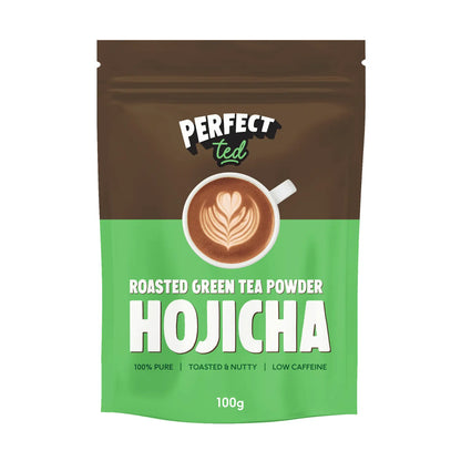 PerfectTed Hojicha Roasted Green Tea Powder 100 g – prażona zielona herbata w proszku o orzechowym smaku i niskiej zawartości kofeiny
