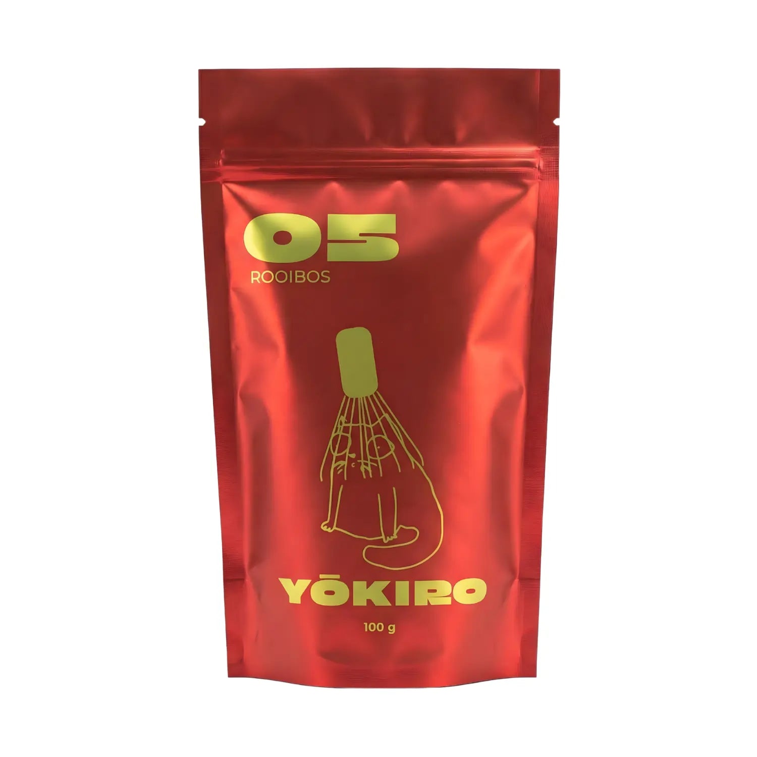 Rooibos Yōkiro 100 g – naturalny rooibos w czerwonym, minimalistycznym opakowaniu z ilustracją chasenu, herbata bezkofeinowa