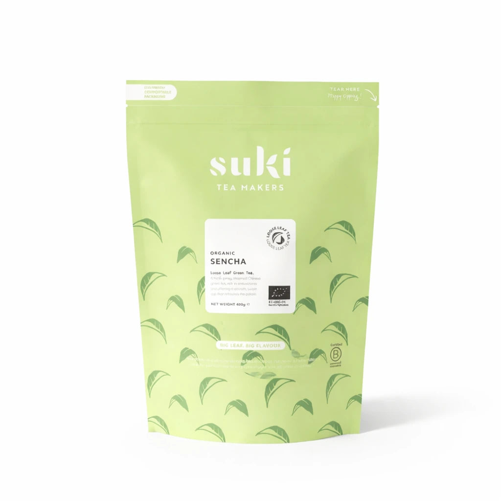 SUKI Tea Makers Organic Sencha – zielona herbata liściasta 400 g w opakowaniu