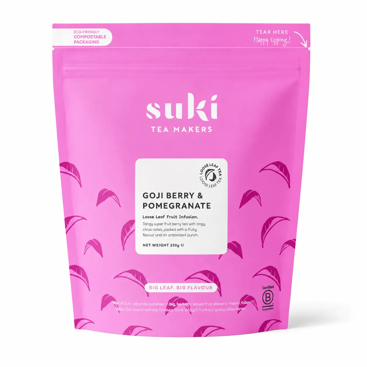 Suki Tea Goji Berry & Pomegranate 250 g – sypana herbata owocowa z jagodami goji i granatem