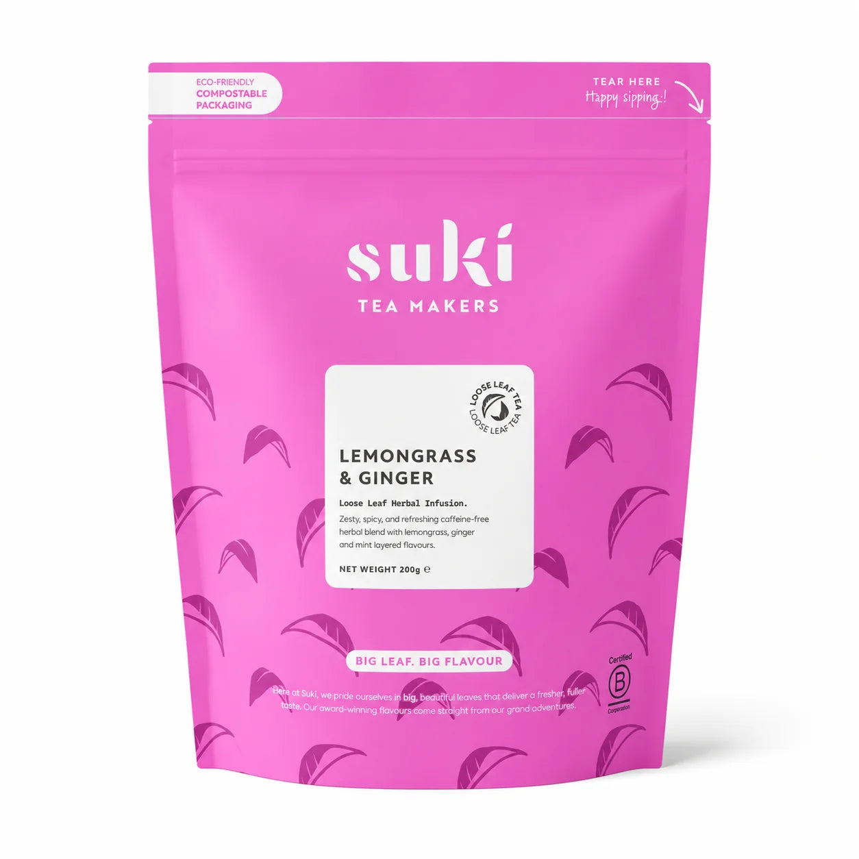 Suki Tea Lemongrass & Ginger 200 g – liściasta herbata z trawą cytrynową i imbirem