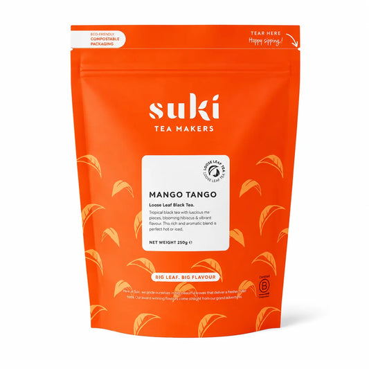 Suki Tea Mango Tango 250 g – liściasta czarna herbata z mango i hibiskusem