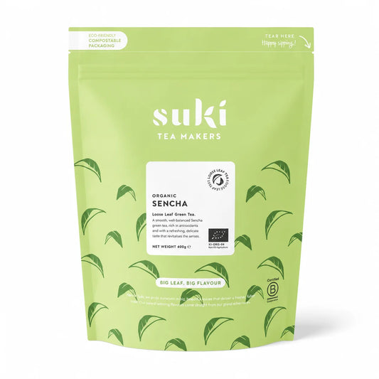 Suki Tea Organic Sencha 400 g – organiczna liściasta zielona herbata Sencha