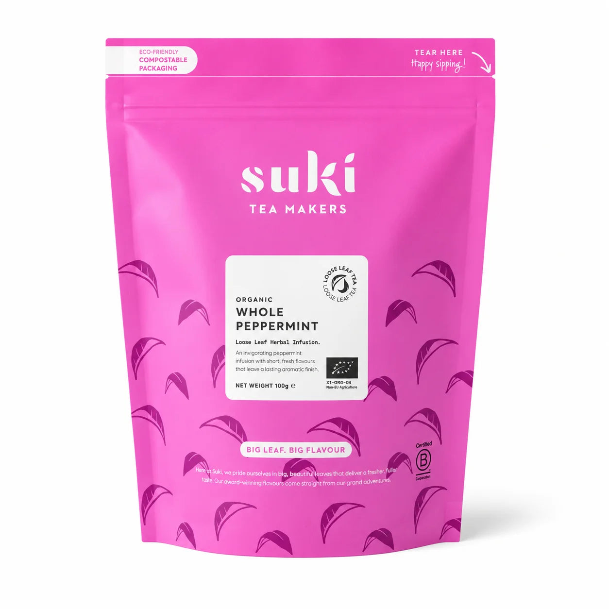 Suki Tea Organic Whole Peppermint 100 g – organiczna liściasta herbata miętowa