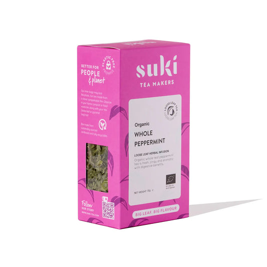 Suki Tea Whole Peppermint – organiczna herbata miętowa liściasta 30g, świeża i aromatyczna