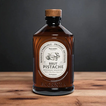 Syrop pistacjowy Bacanha Brut Pistache 400 ml w szklanej butelce – organiczny syrop do kawy, koktajli i deserów