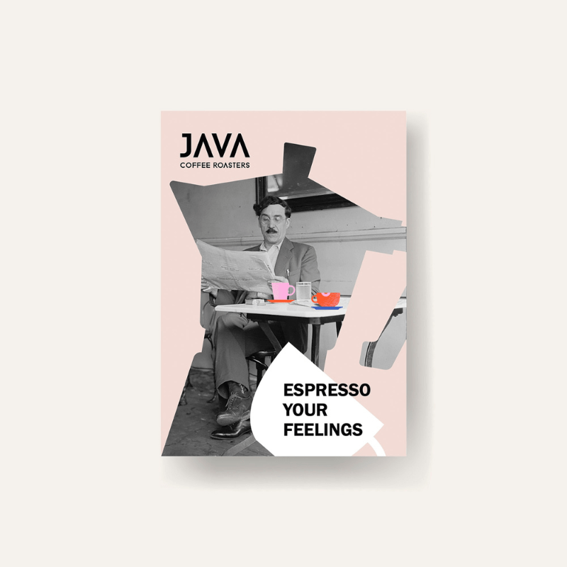 Walentynkowa Kartka - Indywidualnie zaprojektowana kartki z hasłem dizajn 2 - walentynkowa poczta kawowa JAVA Coffee