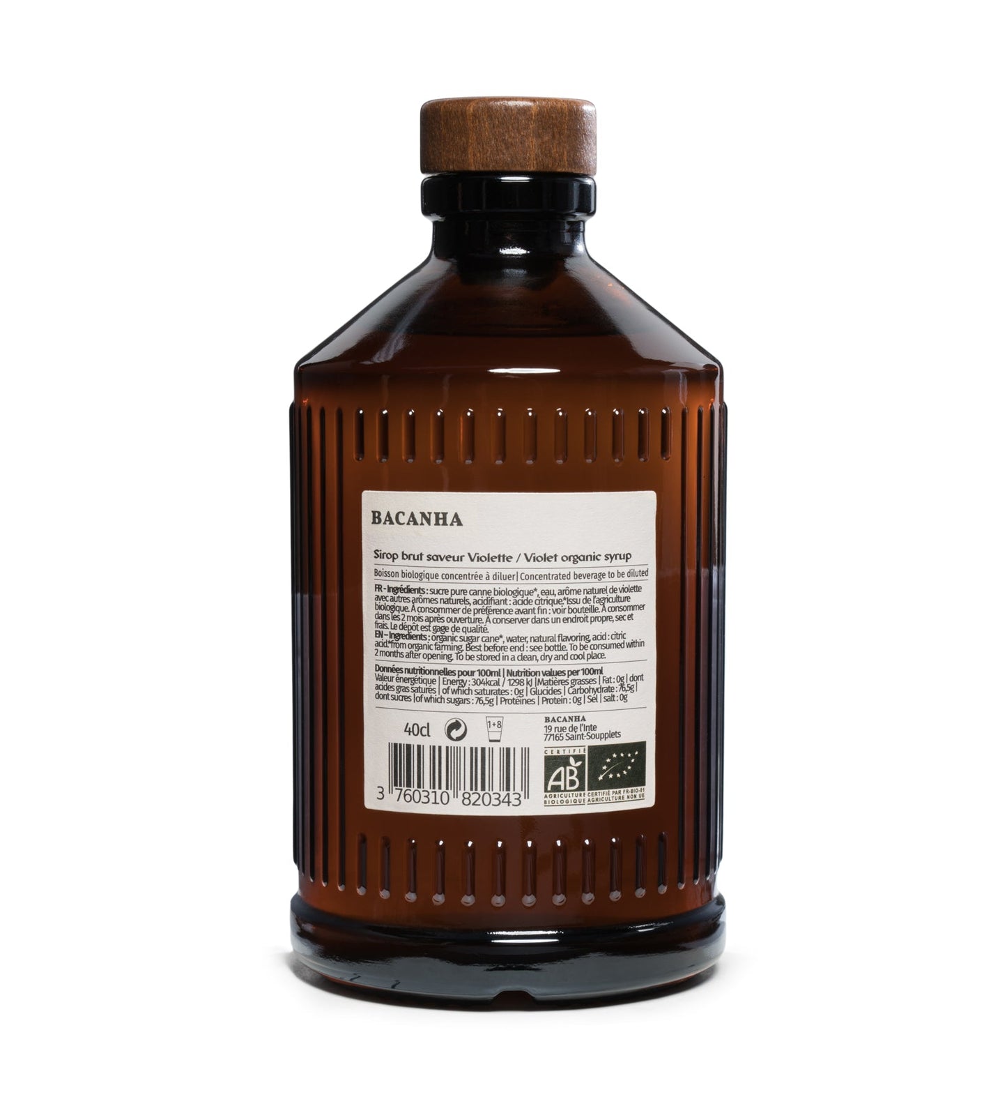 Bacanha Violet flavored syrup